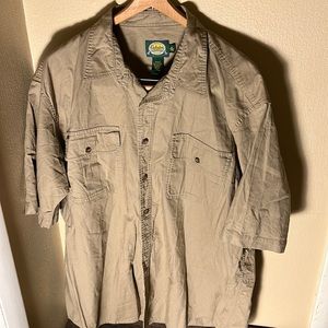 Cabelas Mens SS Camp Shirt Color Khaki Size XL Tall